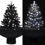 vidaXL Arbre de Noël neigeux avec base de parapluie Noir 75 cm PVC