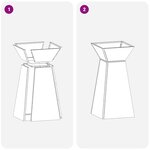 vidaXL Jardinière à pilier 2 Pièces Argent 35 x 35 x 73 cm