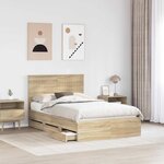 vidaXL Cadre de lit Chêne Sonoma 120 x 190 cm Bois Ingénierie