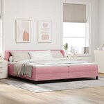 vidaXL Lit à ressorts avec tête de lit Rose 200 x 200 cm Velours