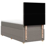 vidaXL Sommier à lattes de lit avec matelas Taupe 90x200 cm Tissu