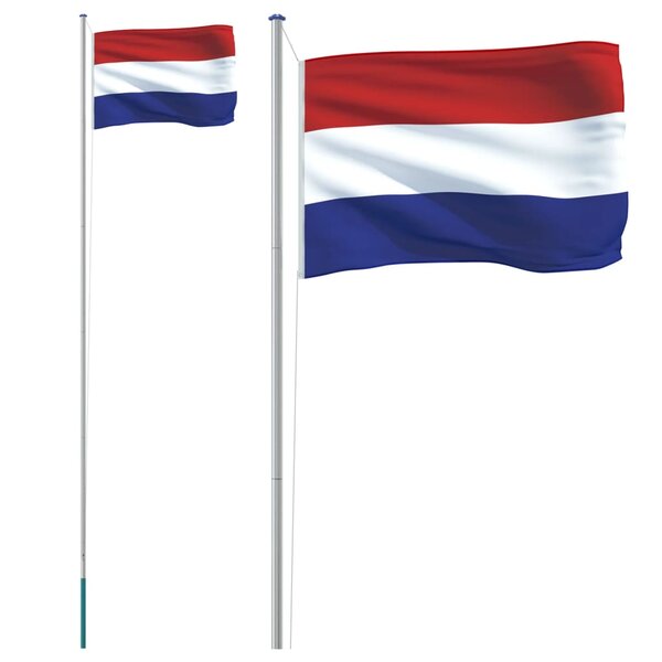 vidaXL Drapeau des Pays-Bas et mât 6 23 m Aluminium