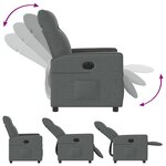 vidaXL Fauteuil inclinable électrique Gris foncé Tissu