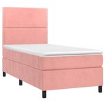 vidaXL Sommier à lattes de lit avec matelas Rose 90x190 cm Velours