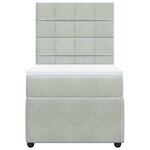 vidaXL Sommier à lattes de lit et matelas Gris clair 90x200 cm Velours