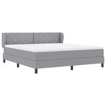 vidaXL Lit boxspring avec matelas Gris clair 180 x 200 cm tissu