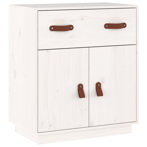vidaXL Buffet Blanc 65 5x40x75 cm Bois massif de pin