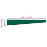 vidaXL Paravent 9 panneaux Tissu 1200 x 160 cm Vert