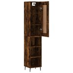 vidaXL Buffet haut Chêne fumé 34 5x34x180 cm Bois d'ingénierie