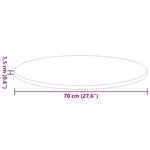 vidaXL Plateau de table Sonoma gris 70 x 70 x 1 5 cm Bois d'ingénierie