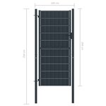 vidaXL Portail de clôture PVC et acier 100x204 cm Anthracite