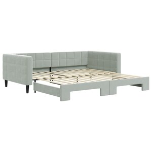 vidaXL Lit de jour avec gigogne sans matelas gris clair 100x200 cm
