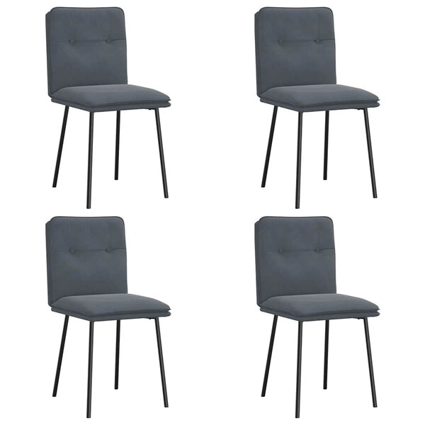 vidaXL Chaises à manger lot de 4 Gris foncé Velours