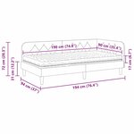 vidaXL Cadre de lit d'angle Bordeaux 90 x 190 cm Velours