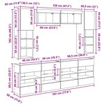 vidaXL Ensemble de meuble TV mural 6 pc Bois ancien Bois d’ingénierie