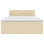 vidaXL Lit avec rangement et LED Crème 140 x 190 cm Polyester