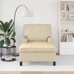 vidaXL Chaise longue avec coussin Crème 91 x 157 x 91 cm tissu