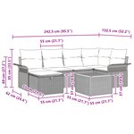 vidaXL Ensemble de canapés de jardin de 7 pièces avec coussins gris en poly rattan