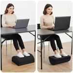 vidaXL Coussin de repose-pieds Uni Noir 44 x 29 x 17 cm