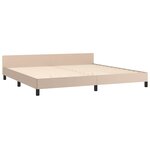 vidaXL Cadre de lit avec tête de lit sans matelas cappuccino 200x200cm