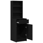 vidaXL Armoire haute en chêne noir - 40x41x135 cm  fabriquée en bois d'ingénierie