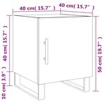 vidaXL Table de chevet chêne marron 40x40x50 cm bois d’ingénierie