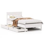 vidaXL Cadre de lit sans matelas blanc 90x200 cm bois de pin massif