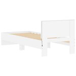 vidaXL Cadre de lit avec bandes LED Blanc Bois d'ingénierie