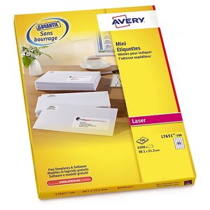 Étiquette adressage expédition avery 99 1x139 mm (lot de 1200)