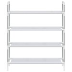 vidaXL Étagère à chaussures 4 étagères Métal et tissu intissé Argenté