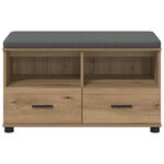 vidaXL Banc d'entrée avec coussin Chêne artisanal 80 x 38 x 46 cm