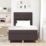 vidaXL Lit à ressorts avec tête de lit Marron foncé 120 x 200 cm tissu