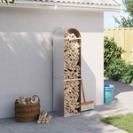 vidaXL Porte-bûches argenté 40x45x170 cm acier galvanisé