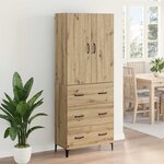 vidaXL Haut Armoire Montage mural Chêne artisanal 69 5 x 34 x 180 cm