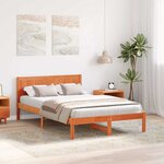 vidaXL Cadre de lit Marron 140 x 190 cm Bois de pin massif