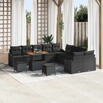 vidaXL Ensemble de canapé de jardin 13 Pièces Noir Poly rotin