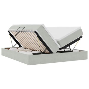 vidaXL Lit avec rangement et matelas Gris clair 180 x 200 cm Velours
