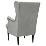 vidaXL Fauteuil Gris clair Velours