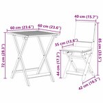 vidaXL Ensemble de Bistro Pliable 3 Pièces avec coussins  bois d'acacia massif