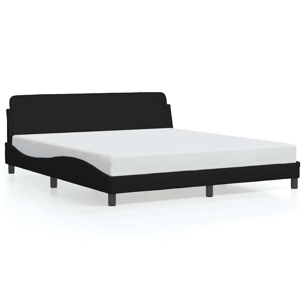 vidaXL Cadre de lit Dover noir 180x200 cm tissu