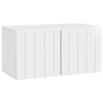 vidaXL Meuble TV mural 59 5 x 31 x 30 cm Blanc brillant