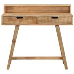 Bureau table poste de travail meuble d'ordinateur informatique étude table poste de travail meuble d'ordinateur informatique étude 100 x 45 x 90 cm bois de manguier brut solide brun 02_0023366