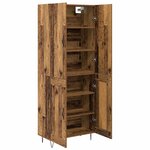 vidaXL Haut Armoire 2 Pièces Bois ancien Bois d'ingénierie et verre