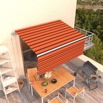 vidaXL Auvent rétractable automatique store 3 5x2 5 m Orange et marron