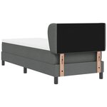 vidaXL Lit boxspring avec matelas Gris foncé 80 x 200 cm tissu