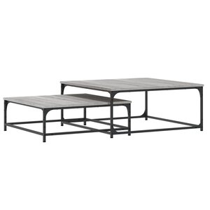 vidaXL Tables basses gigognes 2 Pièces sonoma gris bois d'ingénierie