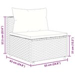 vidaXL Salon de jardin 9 Pièces avec coussins Gris Résine tressée