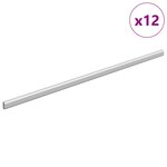 vidaXL Tige de placard 12 Pièces Argenté 764 x 15 x 29 mm