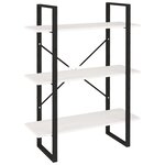 vidaXL Bibliothèque à 3 niveaux Blanc 80x30x105 cm Bois de pin massif