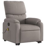 vidaXL Fauteuil inclinable de massage électrique Taupe Tissu